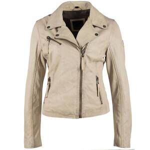 NEW MAURITIUS women's christy 2 rf leather jacket in off white